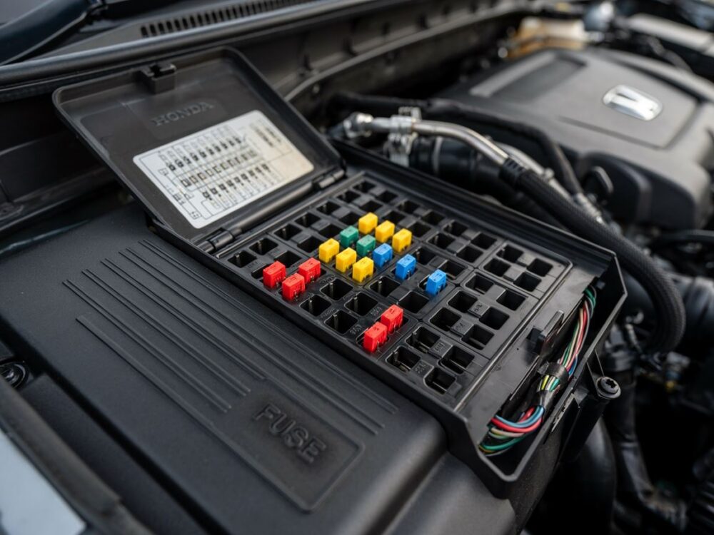 schemat bezpieczników Honda Civic 7 gen