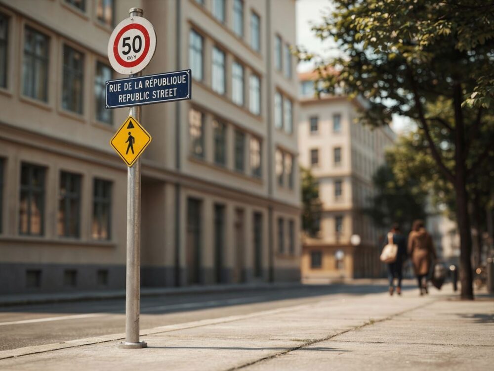 słupki drogowe na drodze wiejskiej